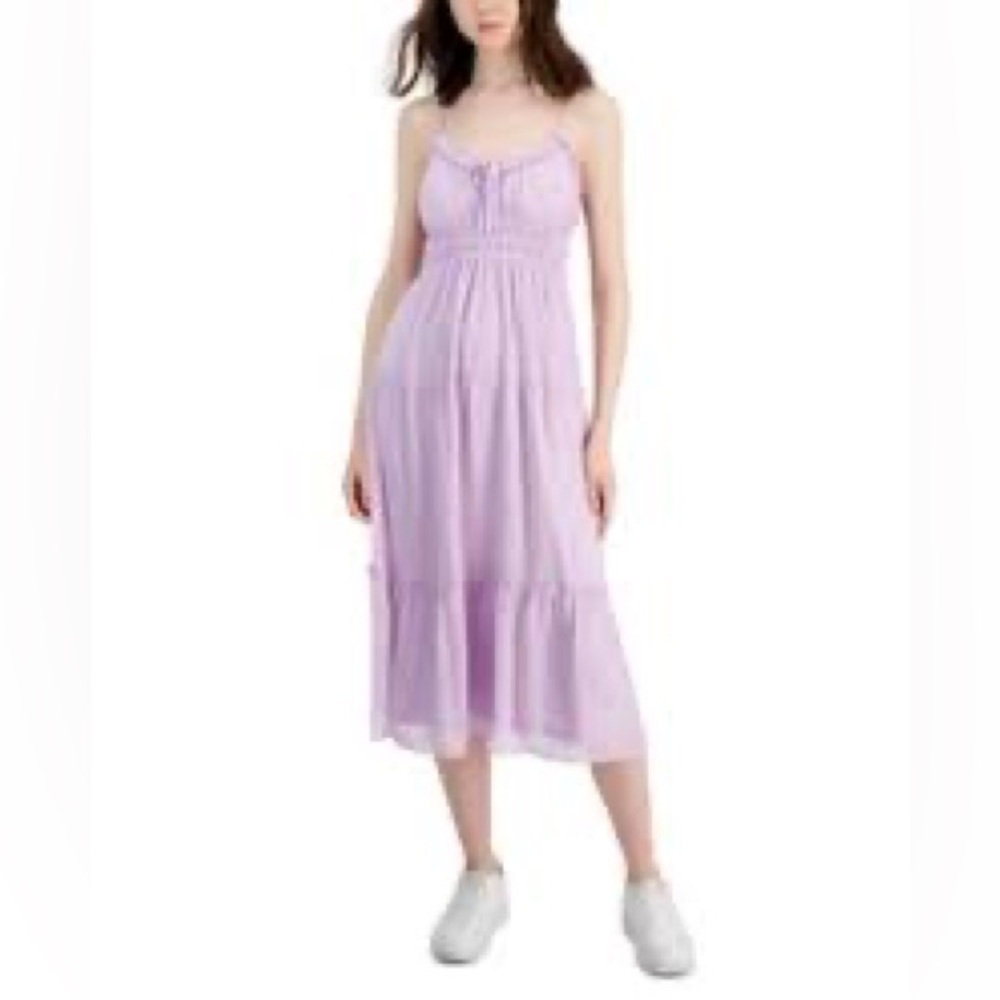 NWT  Hippie Rose-Juniors' Chiffon Lurex Midi Dress - Large